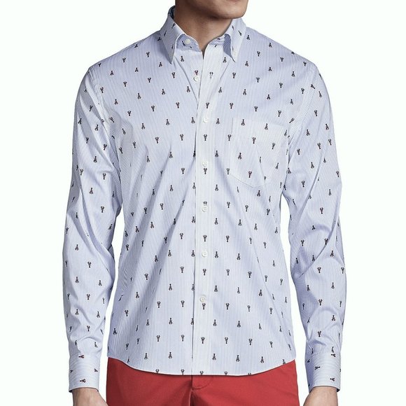 COOLMAX Mens Business Casual Shirt Light Blue and White Pinstripes size S Small - Picture 1 of 5